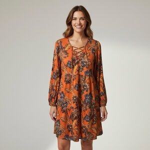 Floral Orange Dress